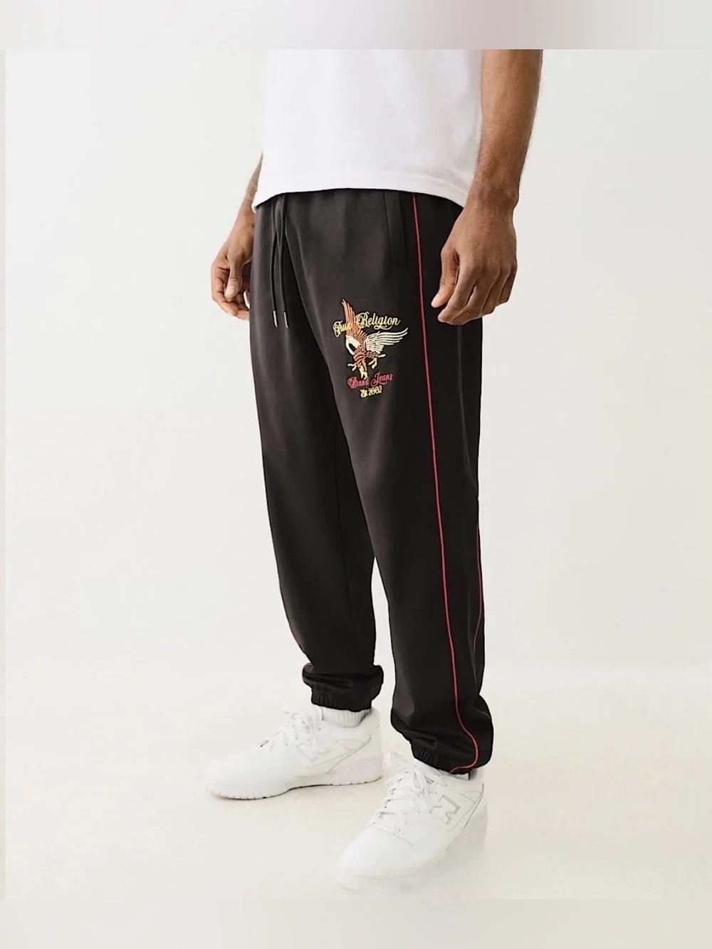 True Religion Embroidered Eagle Mens Track Jogger Size S 30